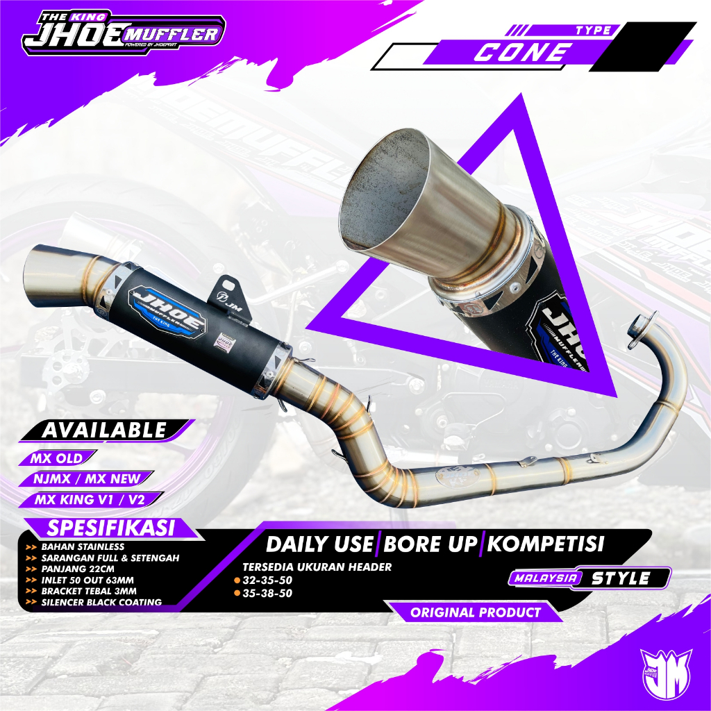 Knalpot Racing MX KING MX NEW MX OLD Type CONE Malaysia Style By Jhoe Muffler