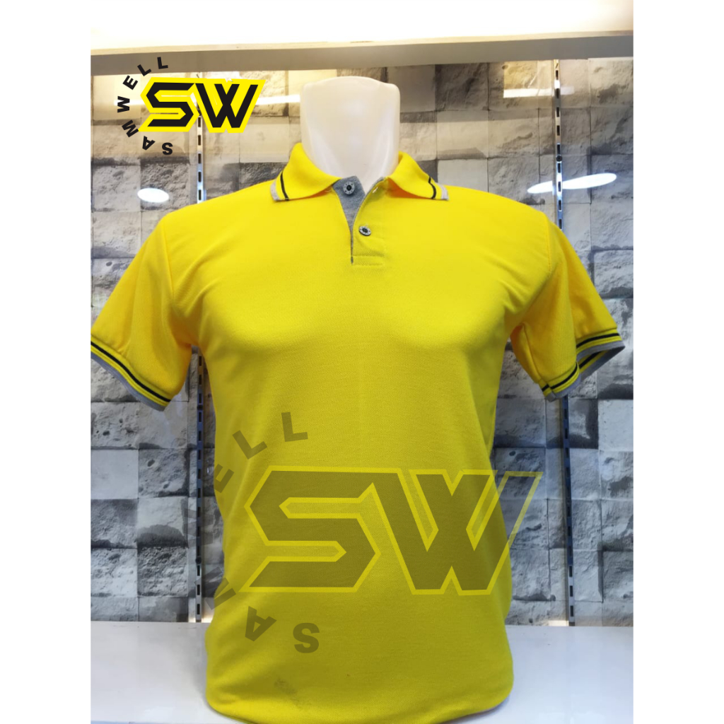Kaos Polo Shirt Premium / Kaos Kerah Polo Tangan Pendek Pria - Wanita / Polo Shirt Pendek Kuning Lis
