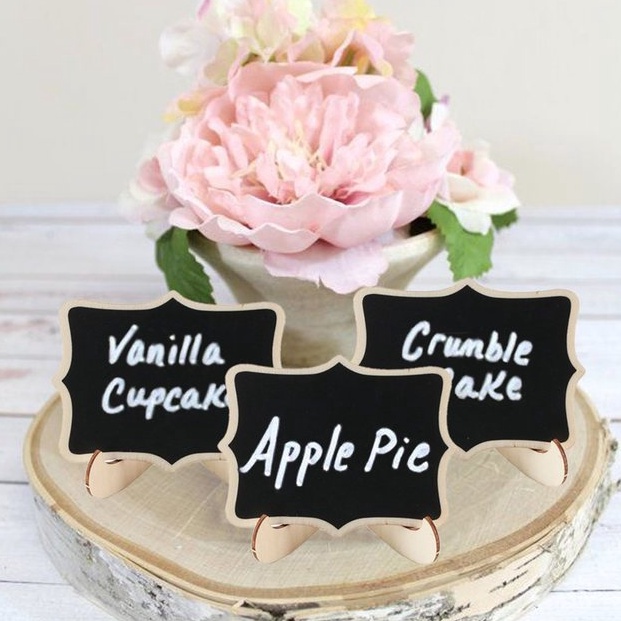 

1pc Mini Blackboard ChalkBoard With Sticker Labels Papan Tulis Kecil Blackboard Label Menu Cafe m V6K4