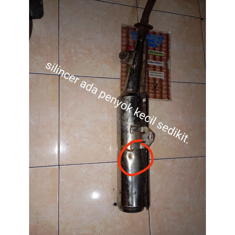 knalpot jupiter z burhan 110 cc standar ori lengkap dengan tameng knalpot