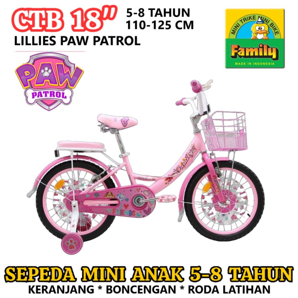 12" 16" 18" 20" Family Lilies CTB 2-8 Tahun Naik Turun Sepeda Mudah Sepeda Anak Perempuan City Bike