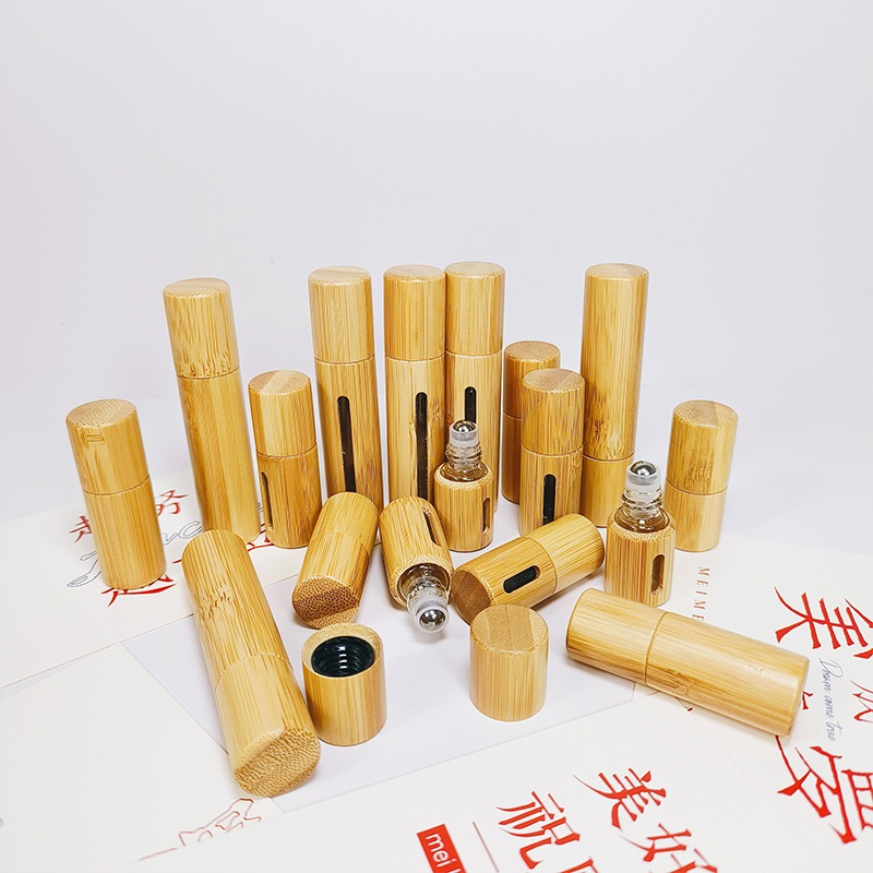 Botol Roll On motif BAMBU - botol Parfum Roller essential oil aromaterapi