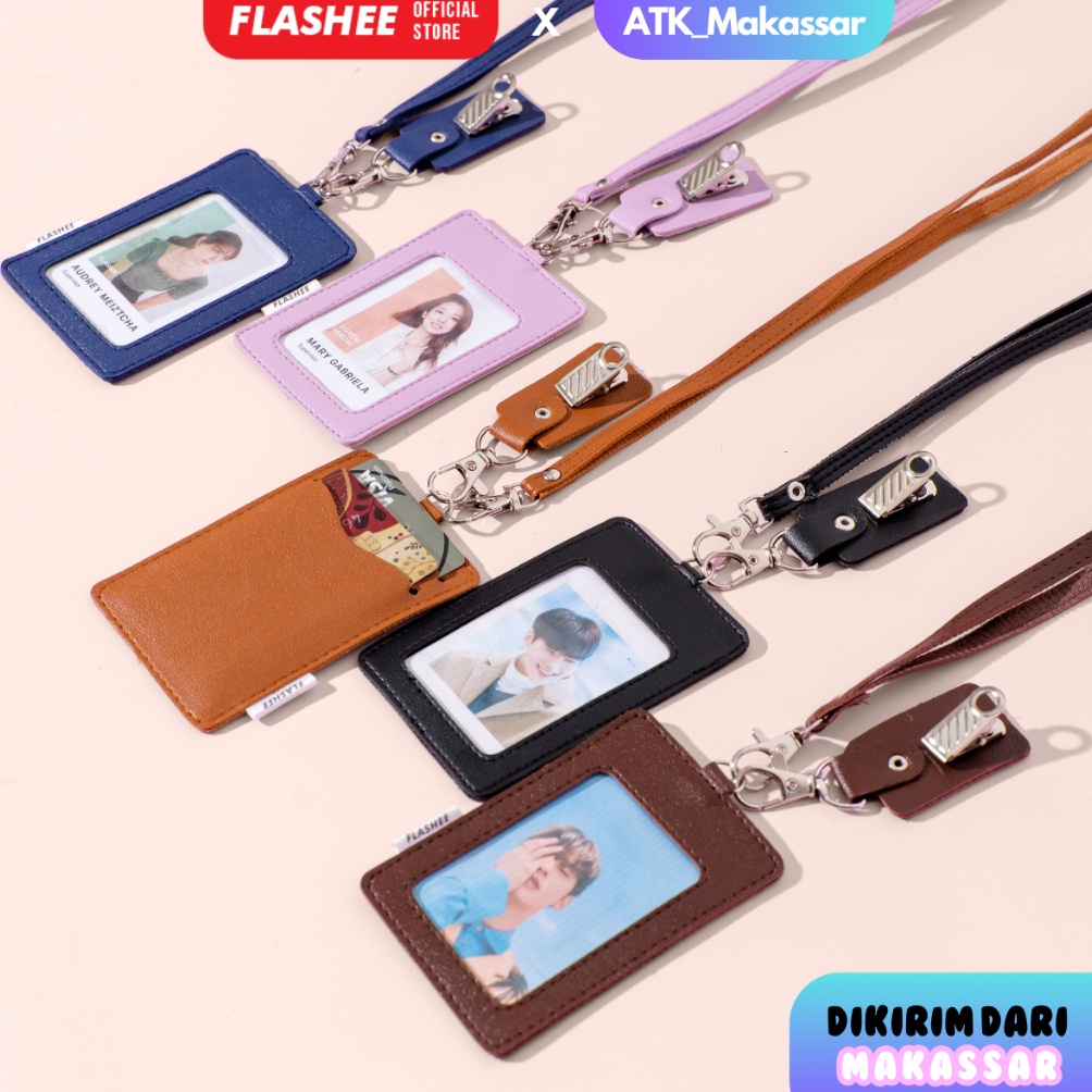 

Lanyard ID Card Holder Kulit Termasuk Tali Dan Penjepit Name Tag Kulit Flashee Custom Nama Logo Perusahaan s L2B5