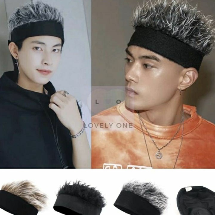 Topi Wig Rambut Pendek Gaya Retro HipHop Rambut Naruto Rambut wig Naruto
