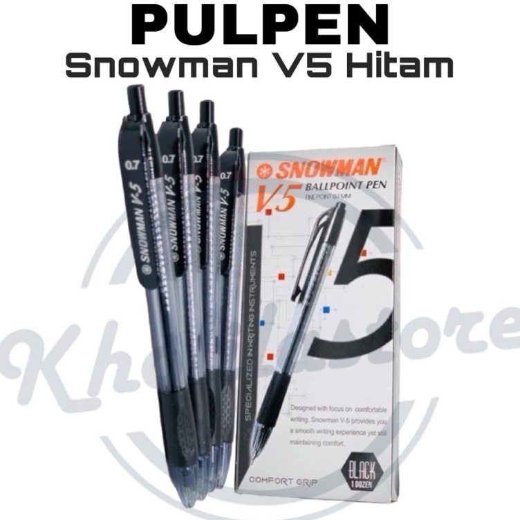 

Pulpen Cetek Snowman V5 Hitam isi 12 pcs j I7Y3