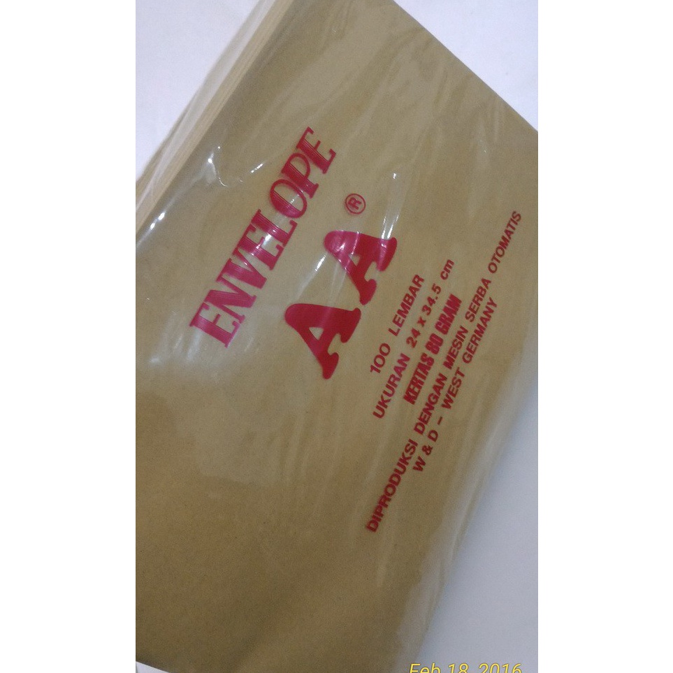 

AMPLOP COKLAT AA 24 X 345 Uk FOLIO 8 Gr 1 Lbr c W4M5