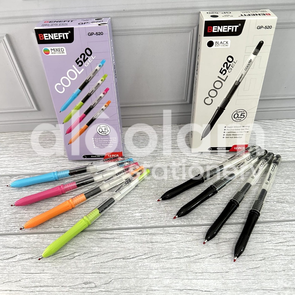 

KODE W72P SELUSIN 12 PCS Pulpen Gel Gel Pen Benefit Cool Gp52
