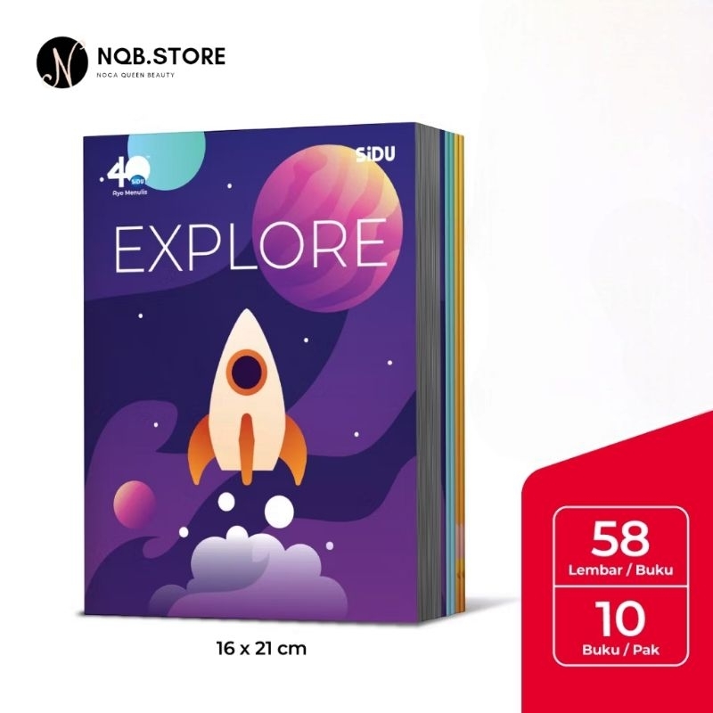 

NQB - Per Pack - Buku Tulis Sidu Sinar Dunia 58 Lembar 10 Buku
