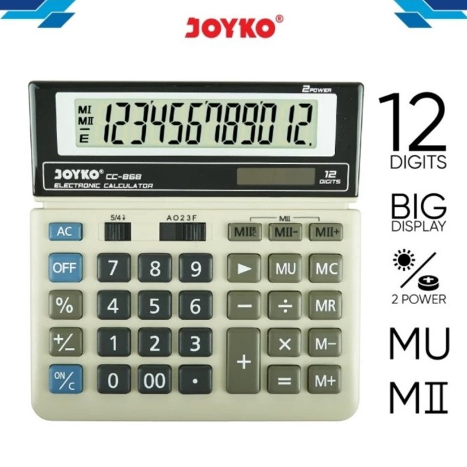

KALKULATOR JOYKO CC868 ORIGINAL CALCULATOR 12 Digit Desktop CC868 Big Display m VE7