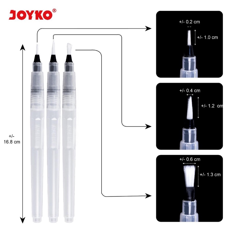 

Joyko Water Brush Set 3 Kuas cat air Kuas Lukis Joyko u D4I7