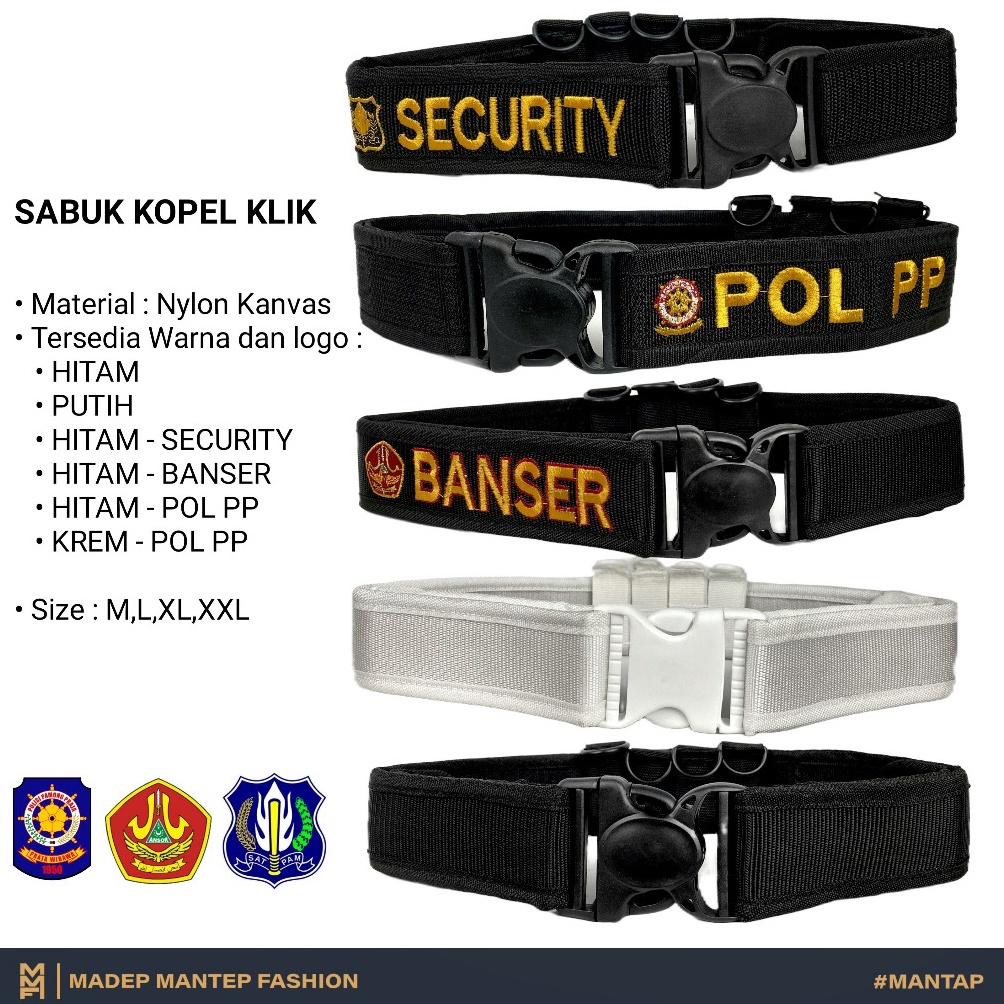 KODE Q23N Sabuk Kopel Security Satpam Tacktical Banser Pol PP Hitam Kopel Tactical Security  KOPEL K