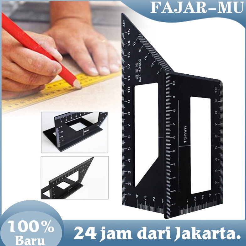 

Penggaris Segitiga Siku Marking Ruler 3D Alumunium Mitre Angle Speed Square Busur Derajat Gauge Framing j F4M2