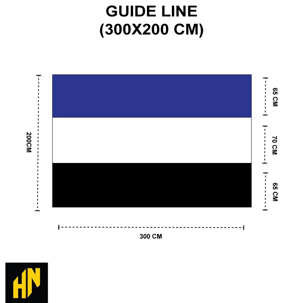 BENDERA FLAG BIRU PUTIH HITAM POLOS LARGE KODE J8M3