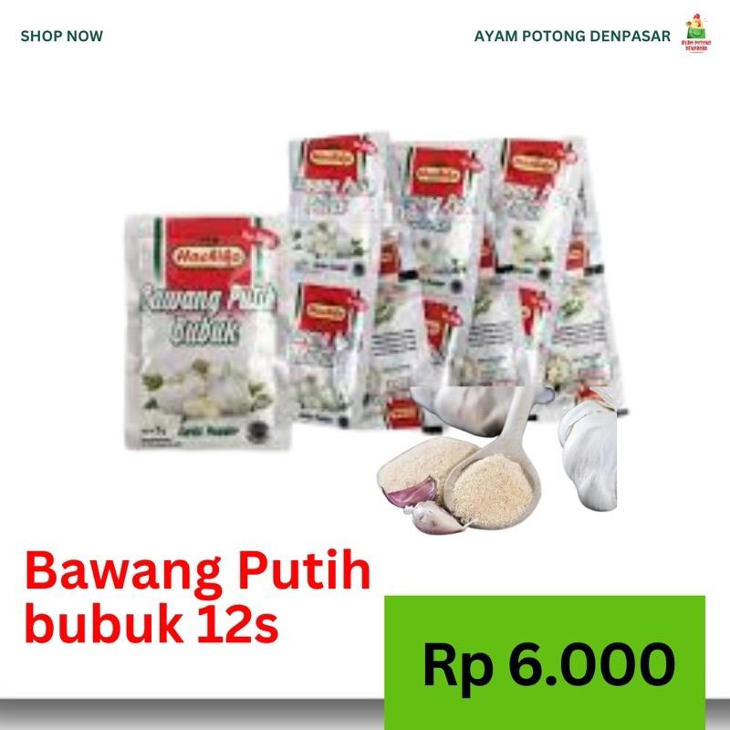 

BAWANG PUTIH BUBUK 1 RENTENG ISI 12