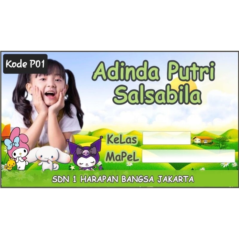 Sticker Nama Buku Sekolah