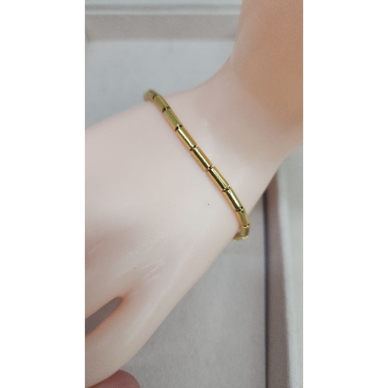 Gelang bambu cantik lapis emas 24k