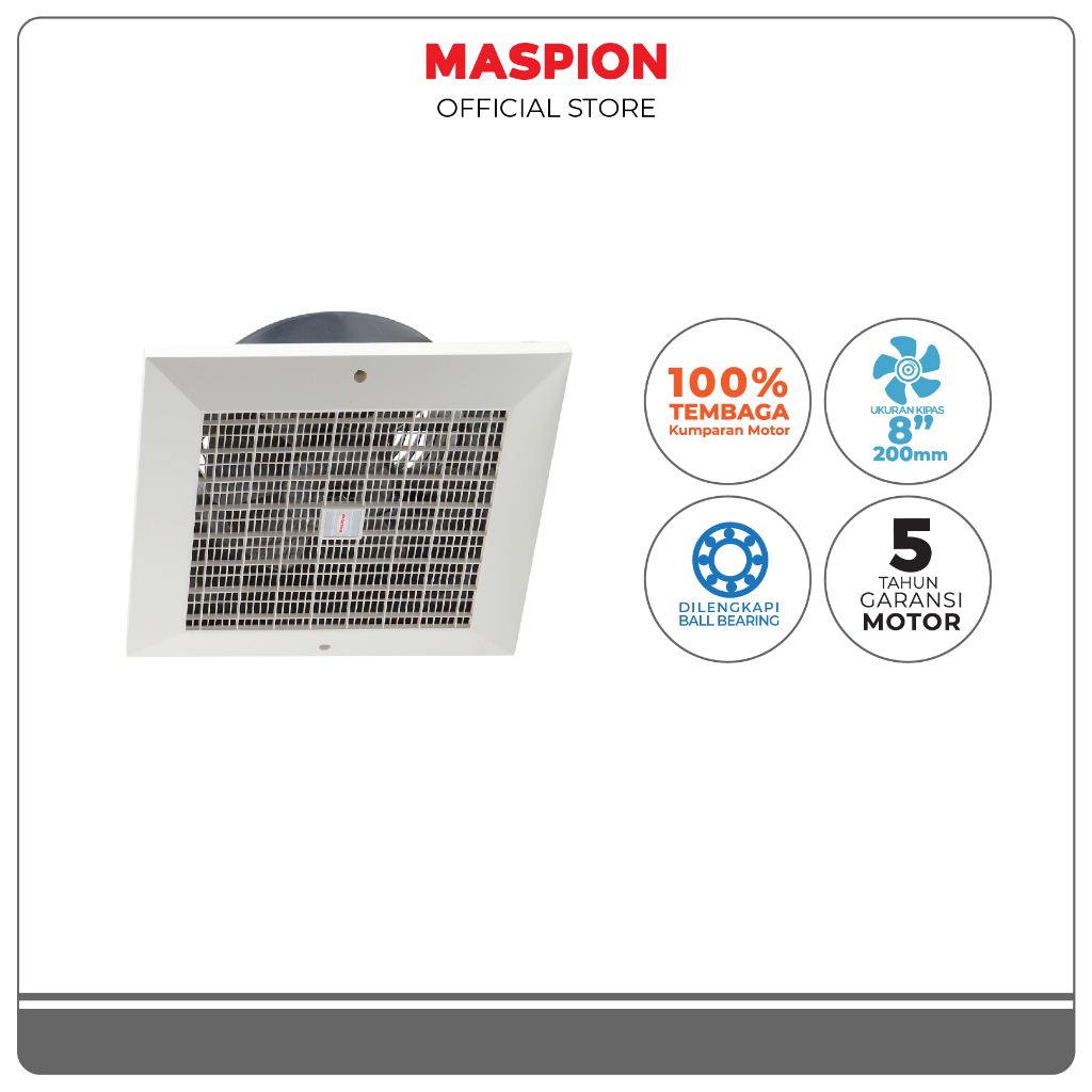 Maspion Exhaust Fan Kipas Angin Hexos Plafon 8 Inch CEF-20 | MASPION EXHAUST FAN / HEXOS PLAFON CEF2