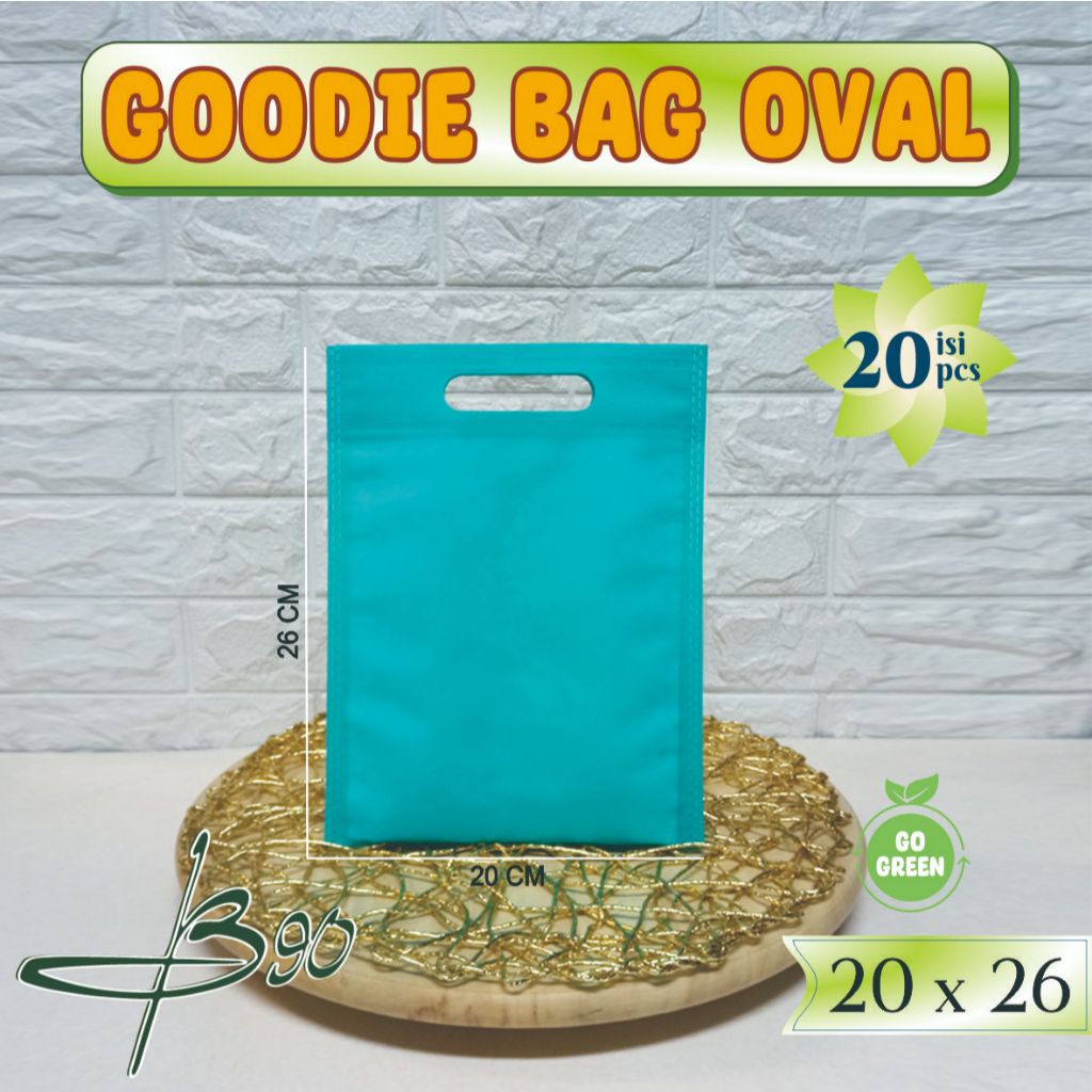 

Tas Kain Spunbond Goodie Bag Oval 20x26 cm Tas Souvenir Souvenir Bag Shopping isi 20 PCS