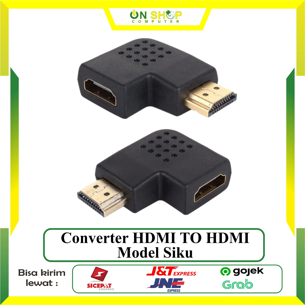 Converter Sambungan HDMI To HDMI Konektor HDMI Elbow Male TO Female L Siku L connector konektor L