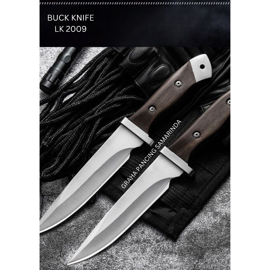 Pisau Outdoor Buck Knife LK 2009, Survive Knife, Jungle Knife, Camping, Memancing