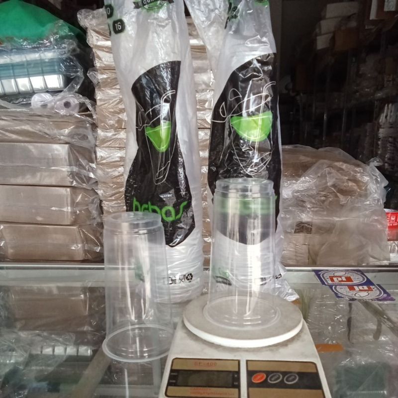 gelas plastik UK 22 merk fu bebas isi 25 pcs