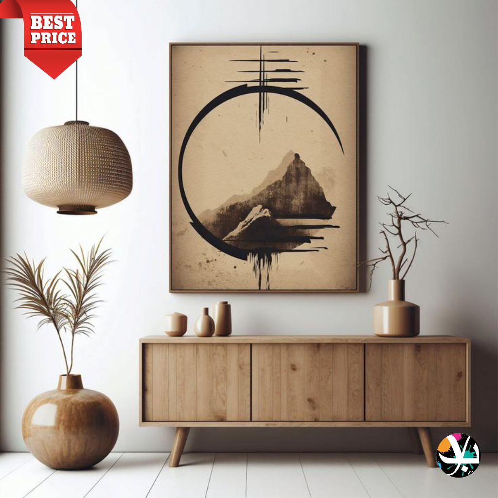 Luksian kanvas vintage - lukisan kanvas classic - lukisan plus frame - lukisan jepang