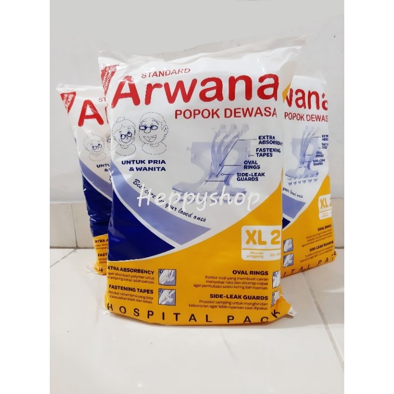 Popok Dewasa Perekat Arwana Uk. XL isi 2 pcs, Adult Diapers, Pampers Lansia, Orang Tua