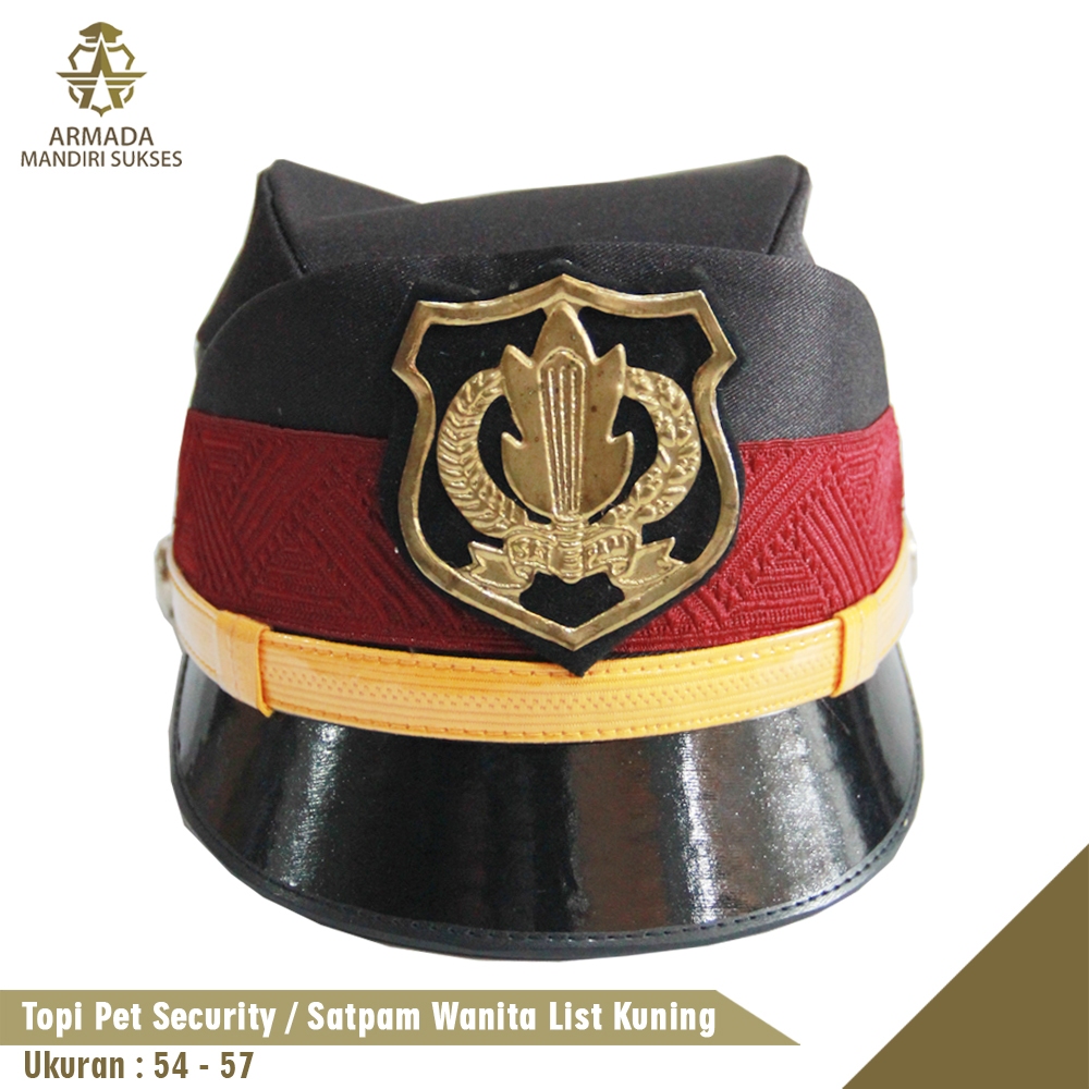 Topi Pet Satpam Wanita Coklat - Topi Pet Secwan Coklat