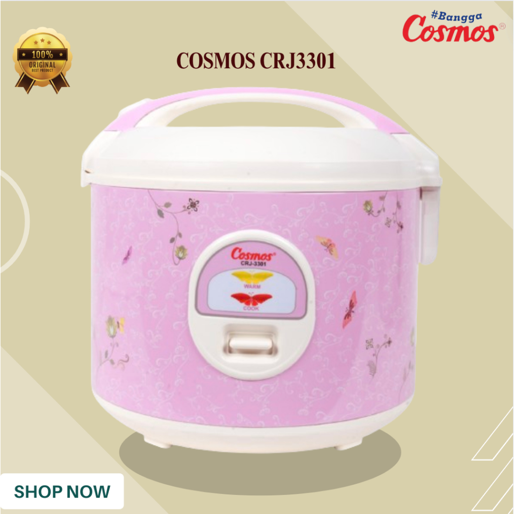 COSMOS Rice Cooker Cosmos CRJ 3301 Cake - 1.8Liter/CRJ 3301/CRJ3301/CRJ-3301/BERGARANSI RESMI MURAH