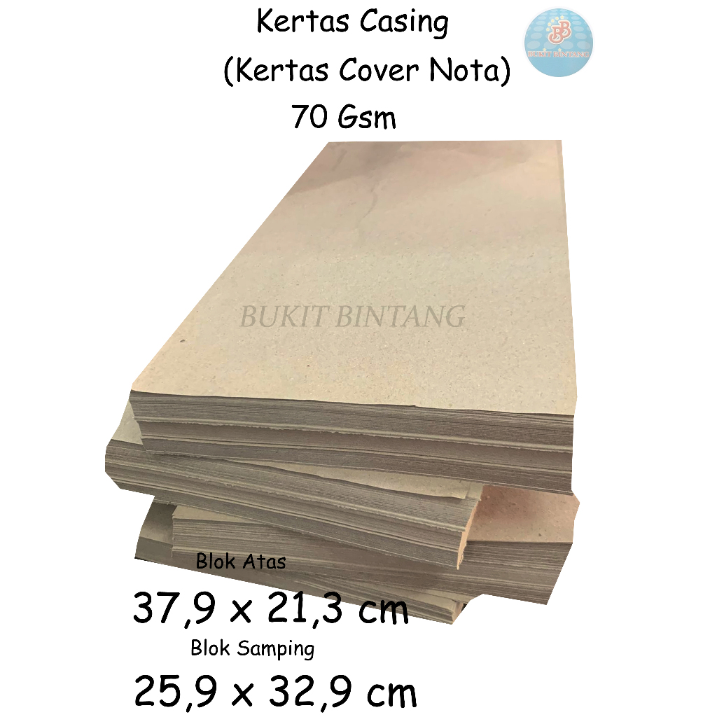 

Kertas Casing / Kertas Samson / Paper Craft 70 Gsm Uk 37,9 x 21,3 Cm ( Blok Atas cover bon) , 25,9 x 32,9 Cm ( Blok Samping cover bon)