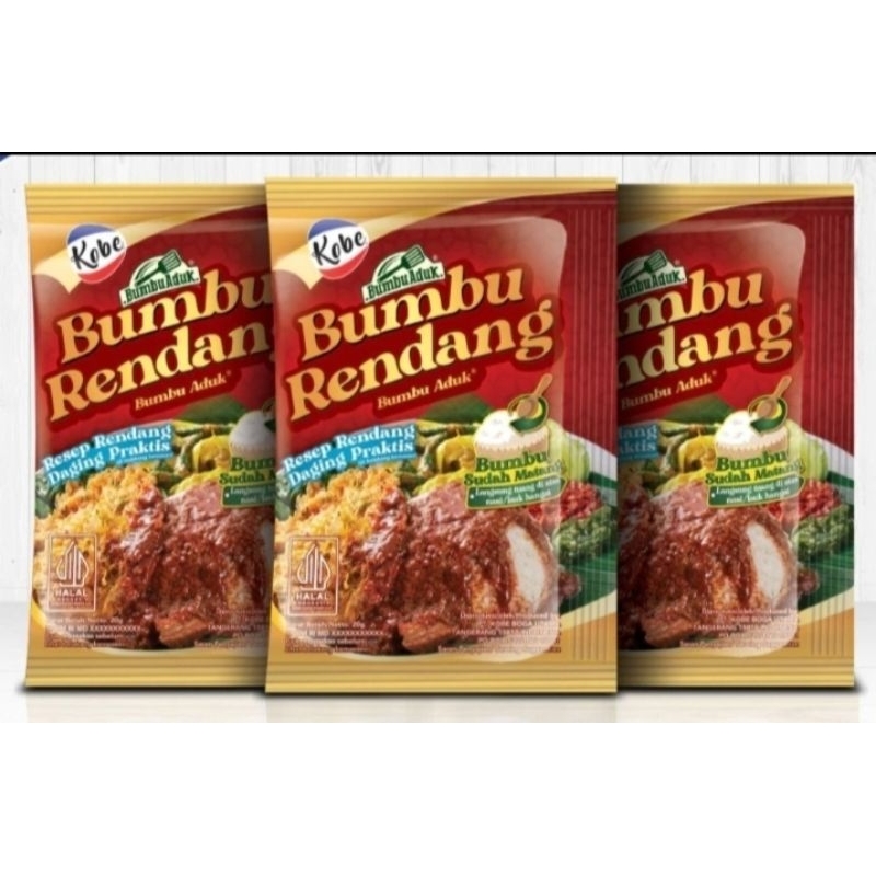 

Kobe Bumbu Aduk Instan Rendang 20gr ( Beli banyak harga lebih murah )