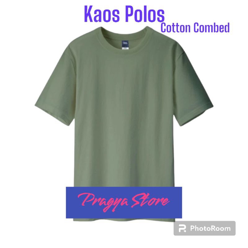 Kaos Polos Hijau Sage Cotton Combed