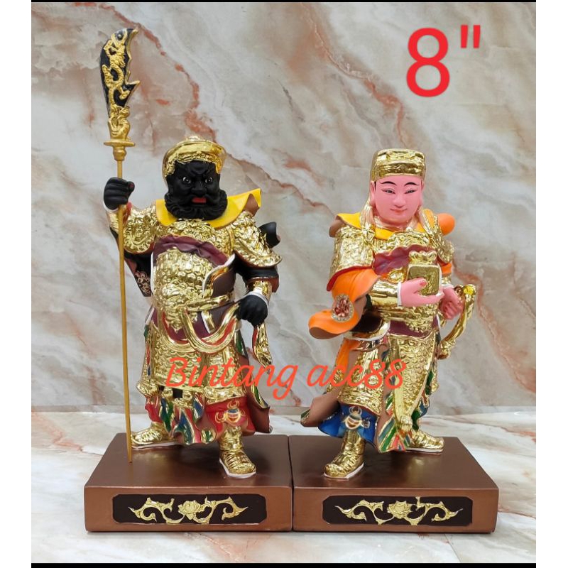 patung dewa rupang dewa pengawal kwan kong kwan kung guan yu fiber 8inch