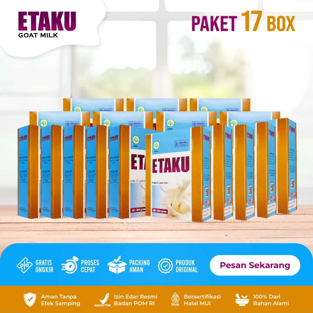 

Etaku Goat Milk Susu Kambing Etawa Asli Paket 17 Box