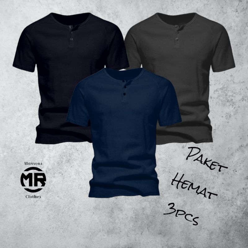 paket hemat/kaos pria/kaos PENDEK POLOS PRIA/kaos tiga kancing depan/kaos semi kurta
