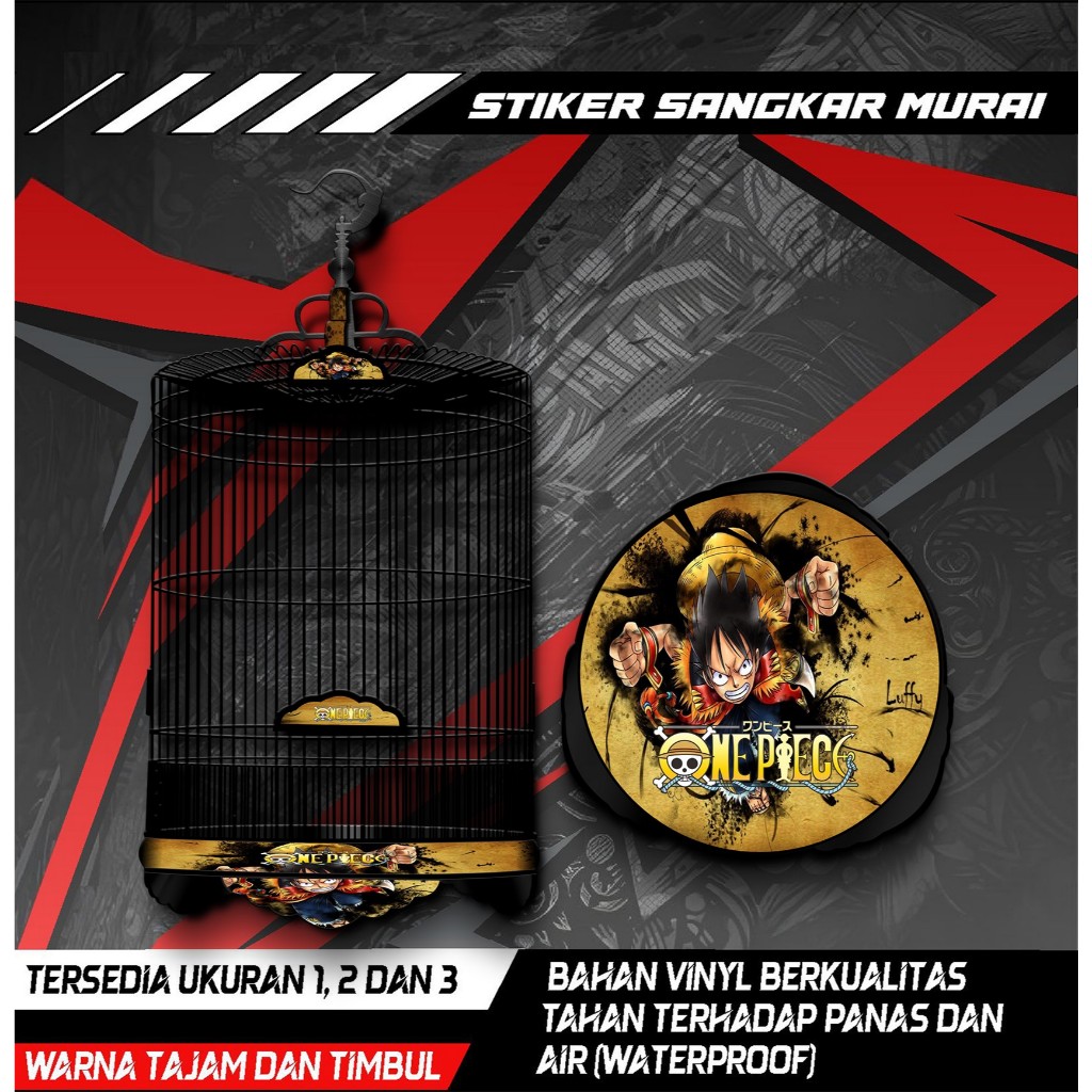 

Stiker Decal Sangkar Burung Murai, Sangkar Bulat Custom, Desain Luffy, High Quality, Anti Air, Murah