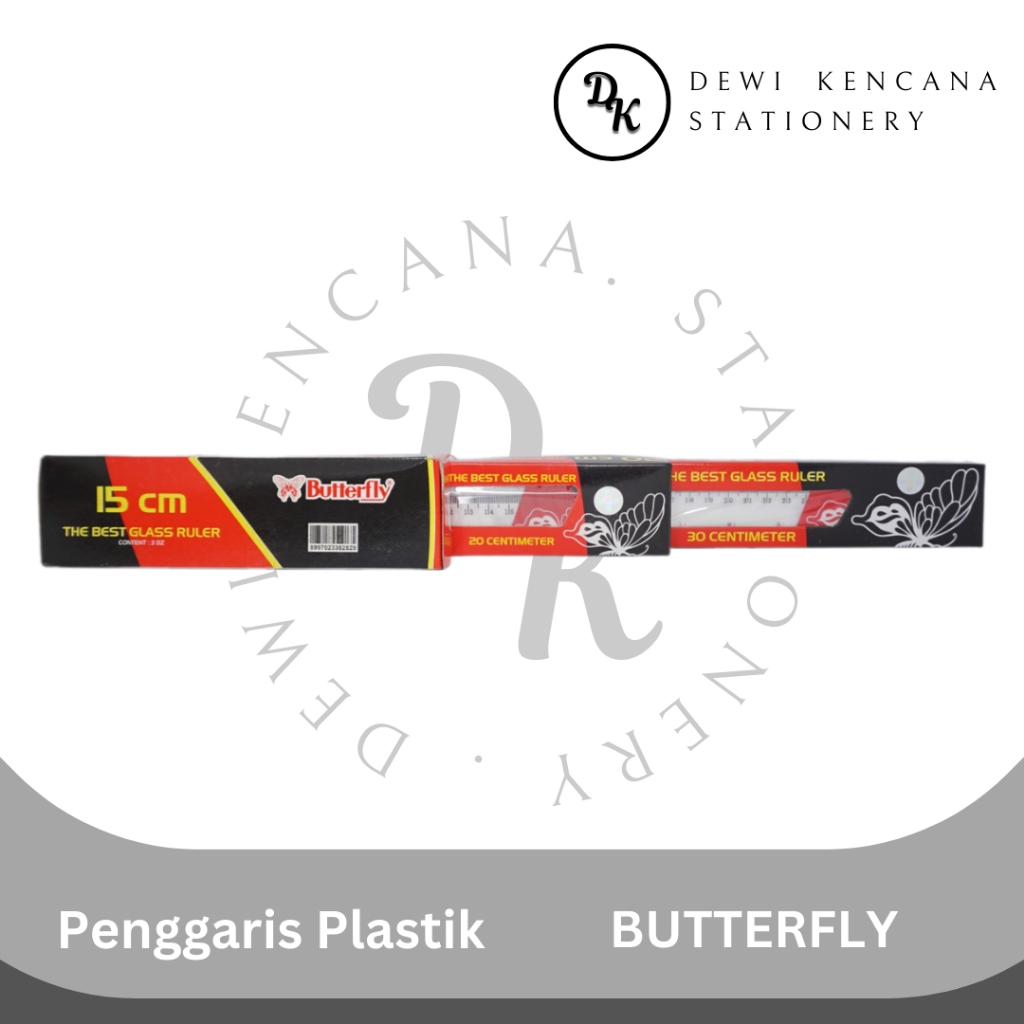 

Penggaris Plastik Transparan Butterfly / Mistar Plastik