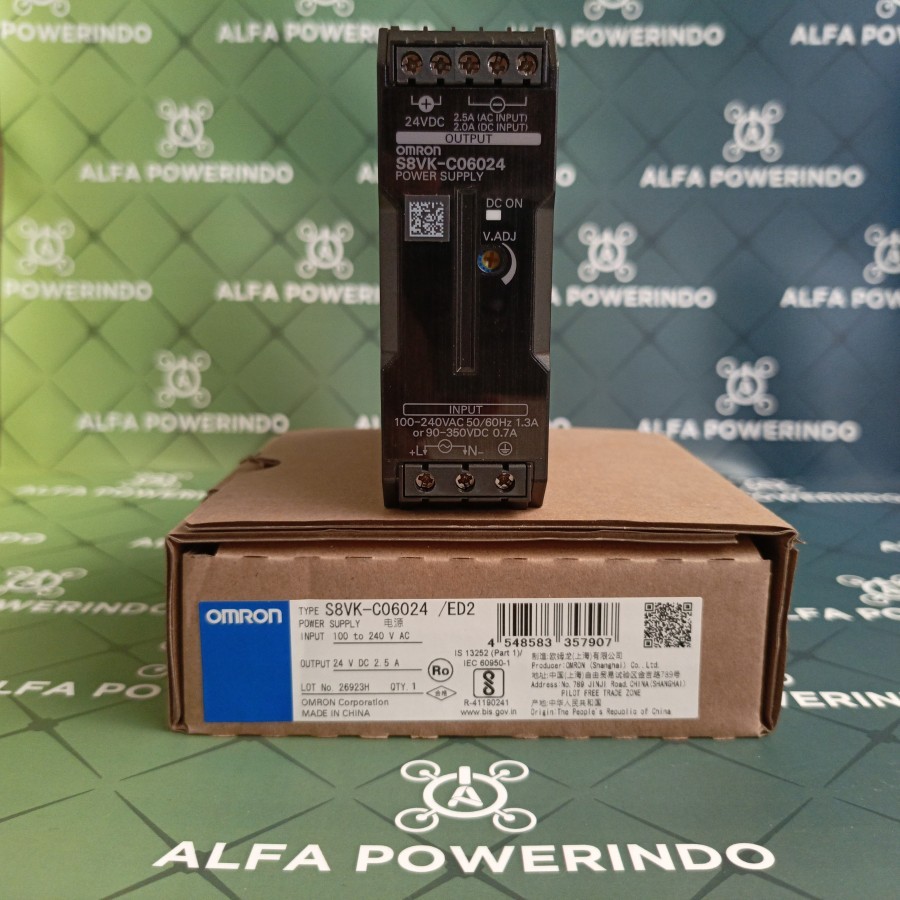 Power Supply S8VK-C06024/ED2 OMRON DIN Rail mount - 24V DC 2.5A