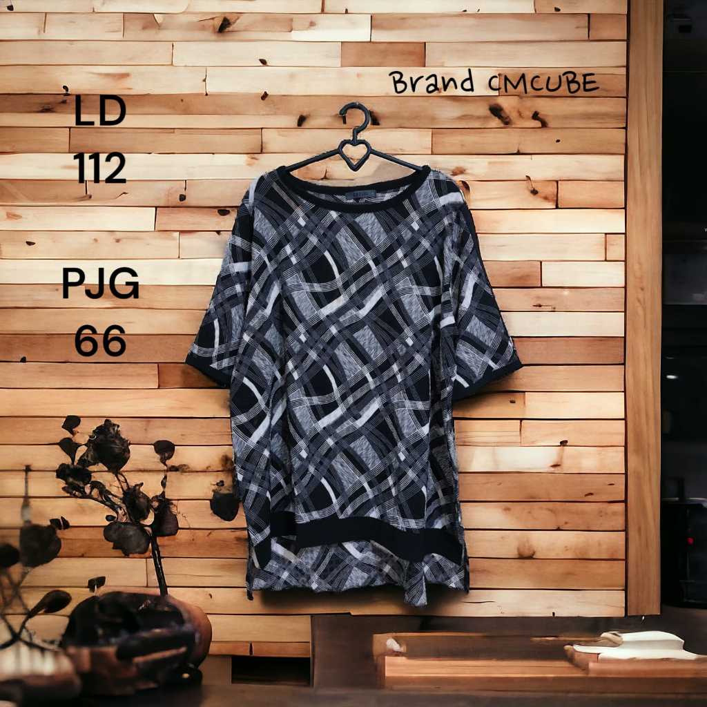 Baju blouse wanita hitam motif M fit L