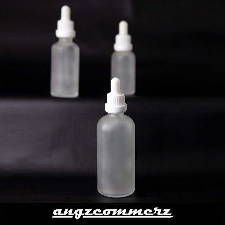 Frosted Bottle With Dropper Pipette With White Sealing Cap 100 ml