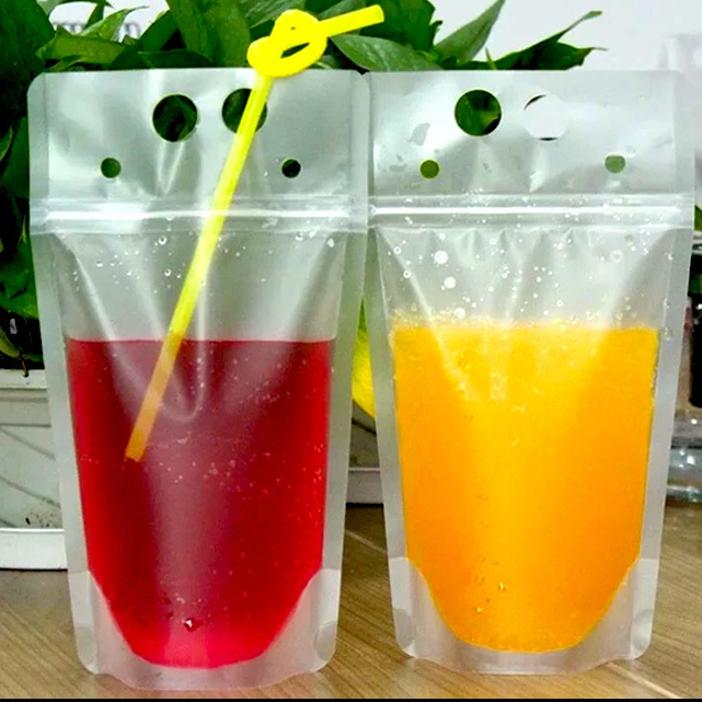 Standing Pouch Klip Plastik Minuman Ziplock Beverage Packing 500ml