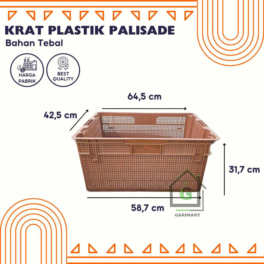 Krat Keranjang Piring Plastik Premium Jumbo 75 Liter