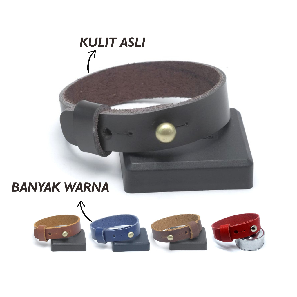Gelang simple kulit asli - leather bracelet pria wanita