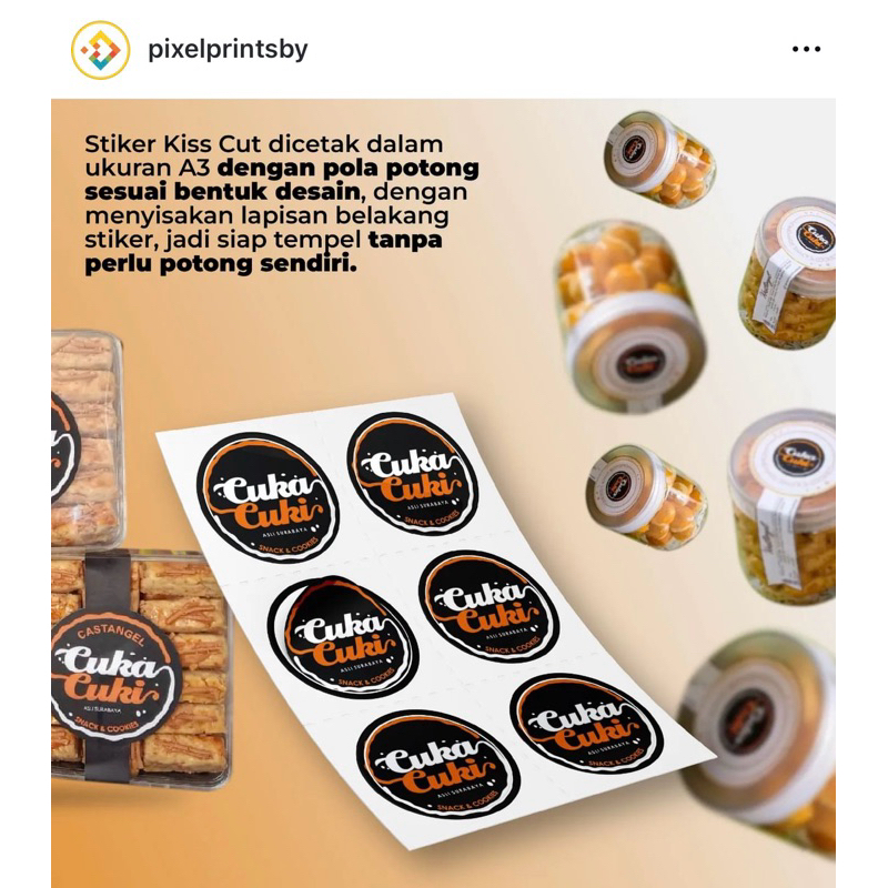 

jasa cetak kiss cut stiker label
