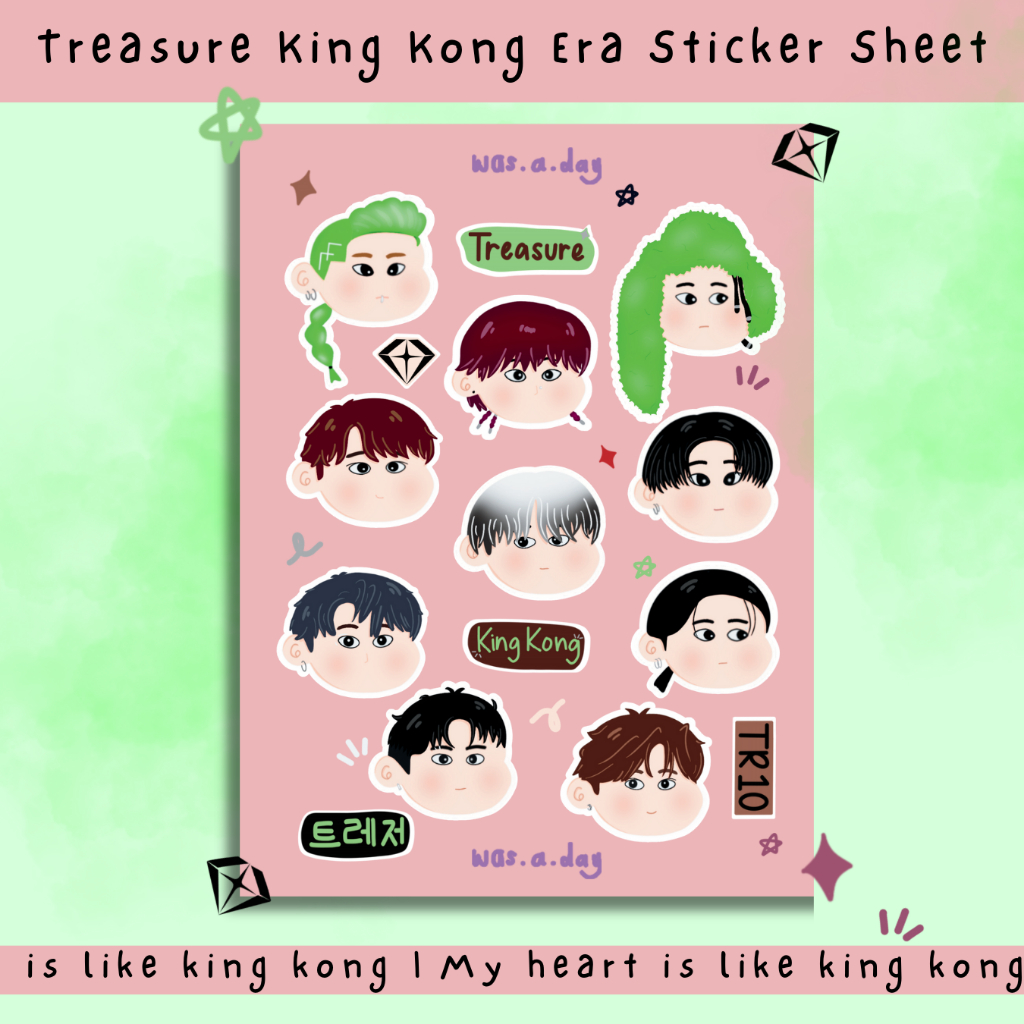 

Treasure King Kong Stickers | Vinyl Sticker Aesthetic Cute Journaling Fanart