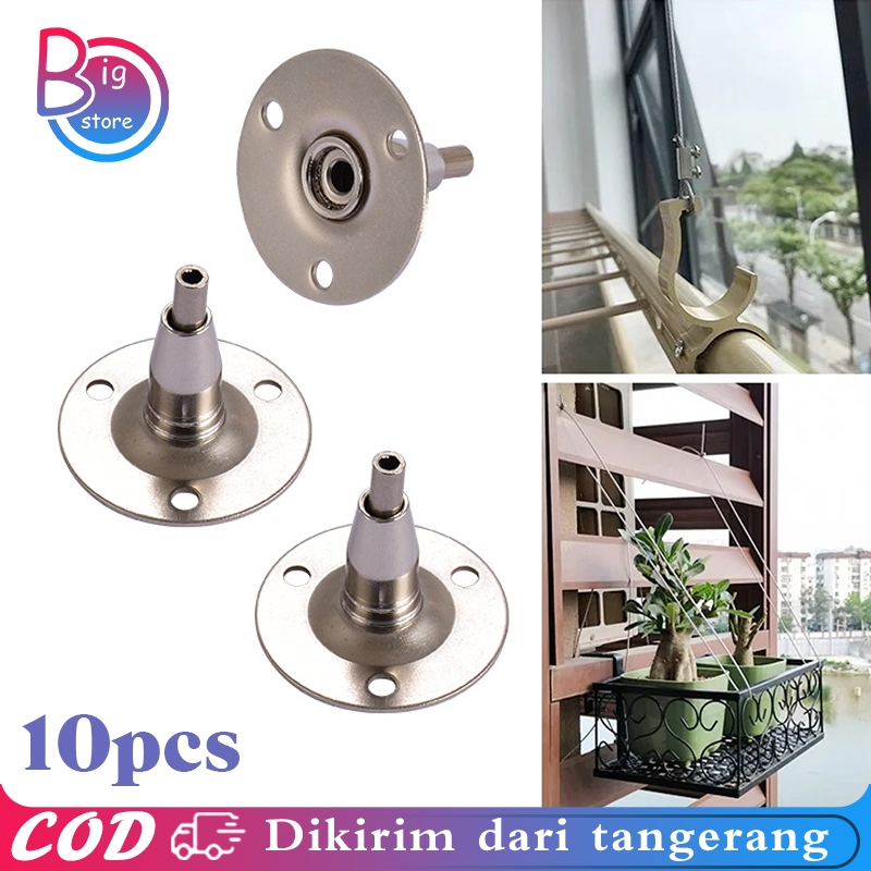 Isi 10pcs Gantungan Bracket Rak Ambalan Gantungan Atas Kaca Kawat Seling Sling Baja 2mm