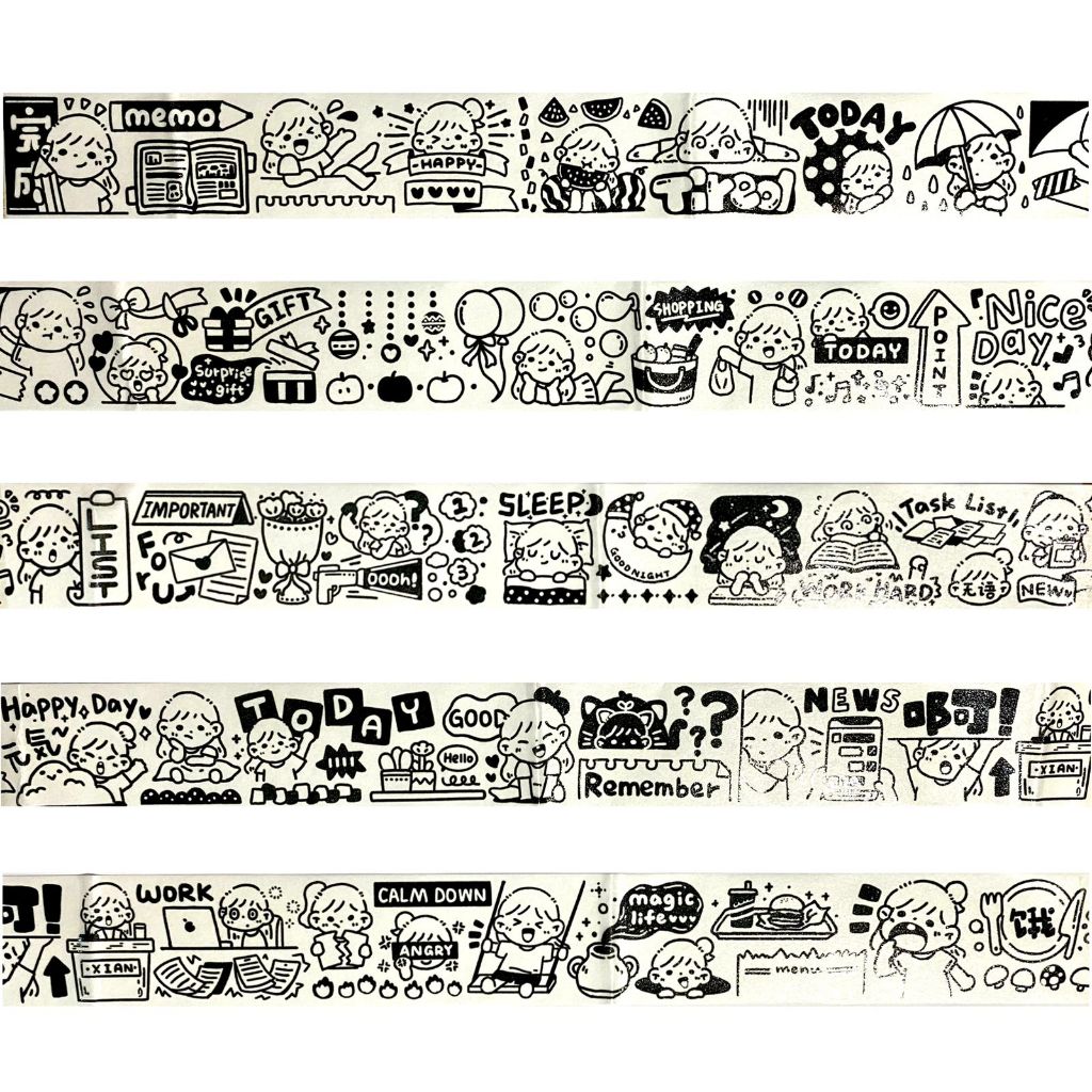 

Snowball Studio Black and White Washi Sampler
