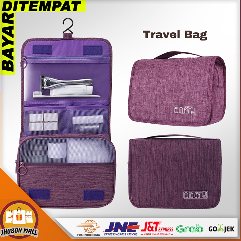 KODE D73V JM Tas Travel Pouch Gantung Tas Tempat Penyimpanan Alat Mandi Make Up Hanging Premium Orga