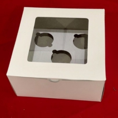 

( 5 pcs ) Box Kotak Packaging Cupcake Isi 5 Dus Duplek Putih Polos Kemasan Eggtart Fruitpie