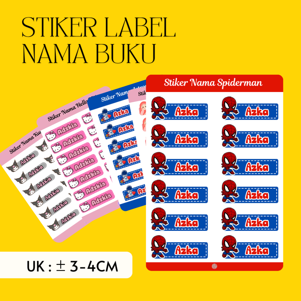 

Stiker Label Nama Buku - Stiker Buku - Stiker Cutting